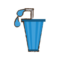 straw soda with drops icon image design, vector illustration