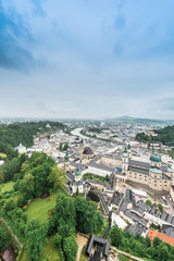 Fototapeta na wymiar Salzburg as seen from Hohensalzburg Castle, Austria