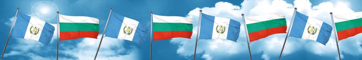 guatemala flag with Bulgaria flag, 3D rendering