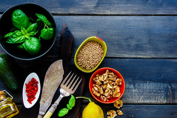 Clean eating cooking ingredients