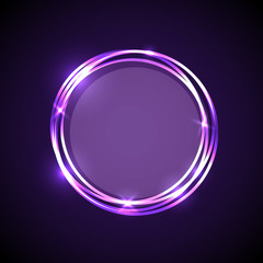 Abstract background with purple neon circles banner