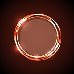 Abstract background with orange neon circles banner