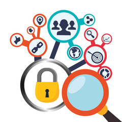 database globe connections network design, vector illustration