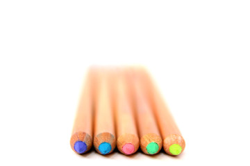 Colored wooden pencils collection