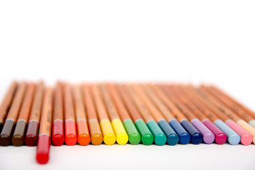 Colorful wooden pencils collection