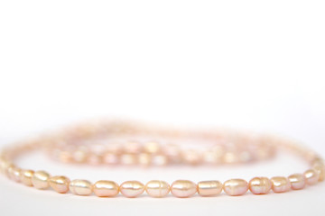 Necklace of pink river pearls
