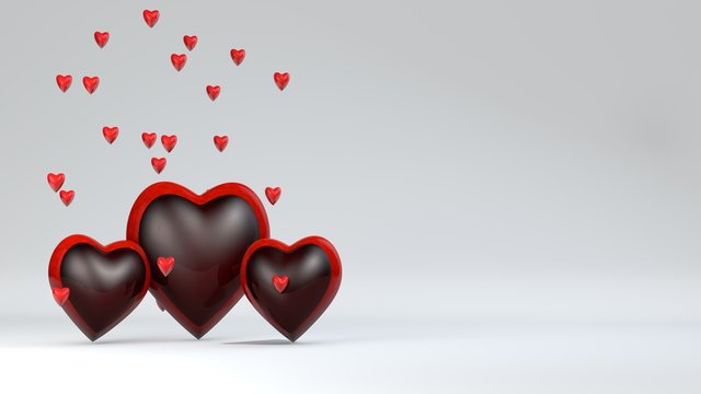 Happy Valentine's day love 3d with hearts