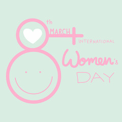 International women day 8 march word illustration