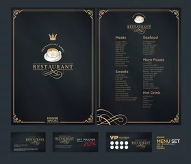 Fotobehang Creative menu design. Layout design, Design set for menu restaur © phaisarnwong2517
