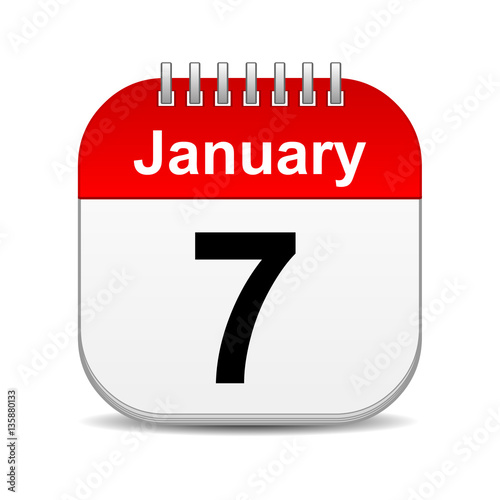 "January 7 calendar icon" Stock photo and royaltyfree images on