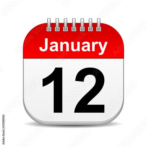 "January 12 on calendar icon" Stock photo and royaltyfree images on