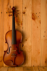Fototapeta na wymiar violin on wood. background,still life