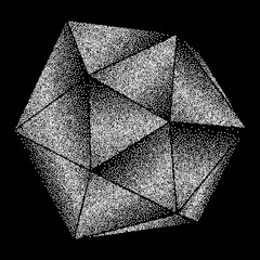 Dotted polyhedron - vector illustration 