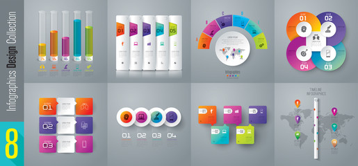 Fototapeta premium Infographic design vector and business icons with 3, 4, 5 and 6 options.
