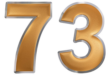 Numeral 73, seventy three, isolated on white background, 3d rend