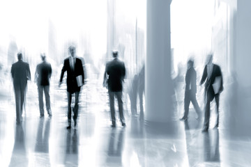 group of people in the lobby business center