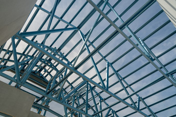 Fototapeta premium Structure of steel roof.