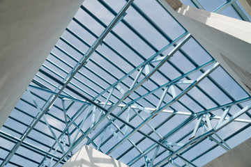 Structure of steel roof.