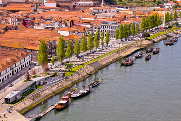 Douro river and traditional boats in Porto, Portugal