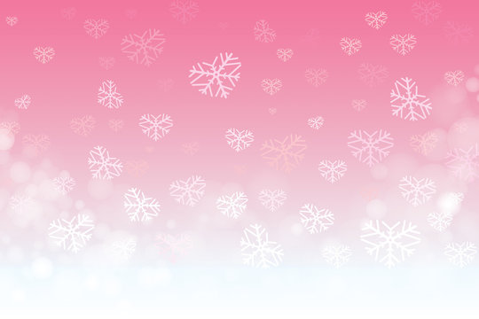 Vector of valentine snowflakes on pink background.