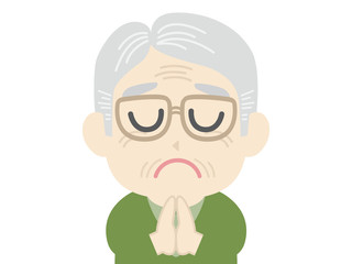祈願するお爺さん
