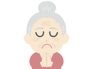 祈願するお婆さん