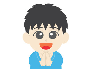 祈願する男の子