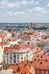 Fototapeta na wymiar Poznan, Poland - June 28, 2016: View on old or modern buildings in town Poznan