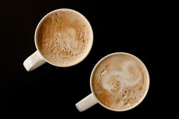 Two cups of espresso drink