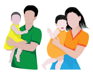 Obraz premium family shape vector design
