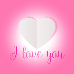 Happy Valentine's Day card with word I love you