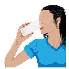 lady drinking water vector design