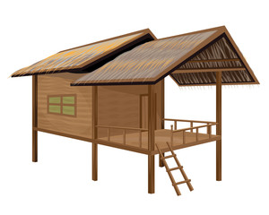 straw roof hut vector design