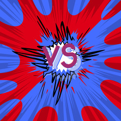 Obraz premium Vector decorative background with versus letters in pop art style.