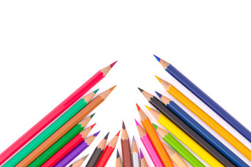 Color pencils isolated on a white background