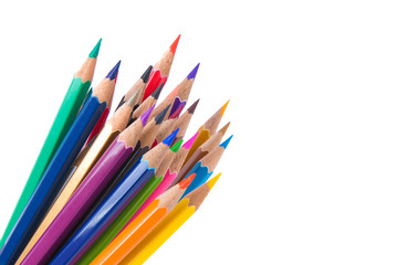 Color pencils isolated on a white background