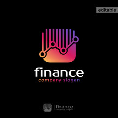 square finance logo. modern eye catching logo