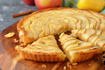 Traditional French apple tart
