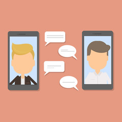 Smartphone chatting concept.