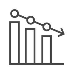 Chart Thin Line Vector Icon Isolated on the White Background.