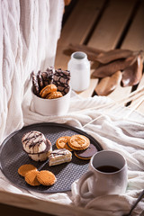 Tea with cookies. Still life