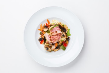 salad with bacon and vegetables