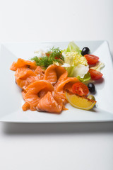 salad with salmon and vegetables