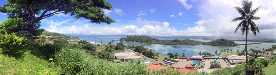 Panoramic landscape view of Savusavu Vanua Levu Fiji