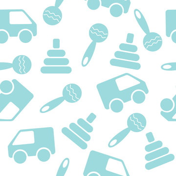 Seamless Pattern with Toys