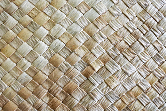 Fijian coconut Palm leaves weaving background
