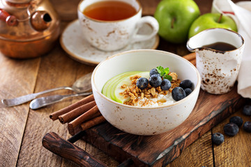 Cottage cheese for breakfast with granola