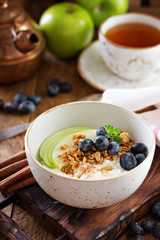Cottage cheese for breakfast with granola