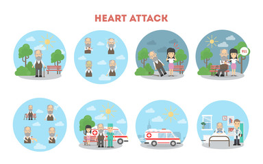 Obraz premium Heart attack infographic.