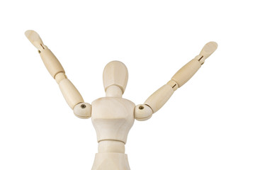 Wooden figure concepts isolated on the white background